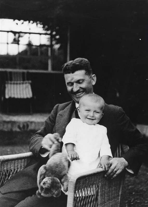 Tomas Bata with his son Tomas J. Bata